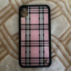 Iphone XR Pink Plaid Wildflower Case